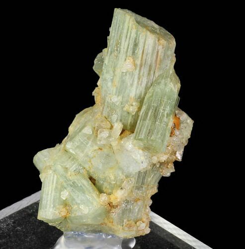 Blue-Green Beryl Crystal Cluster with Topaz - Transbaikalia, Russia #97682